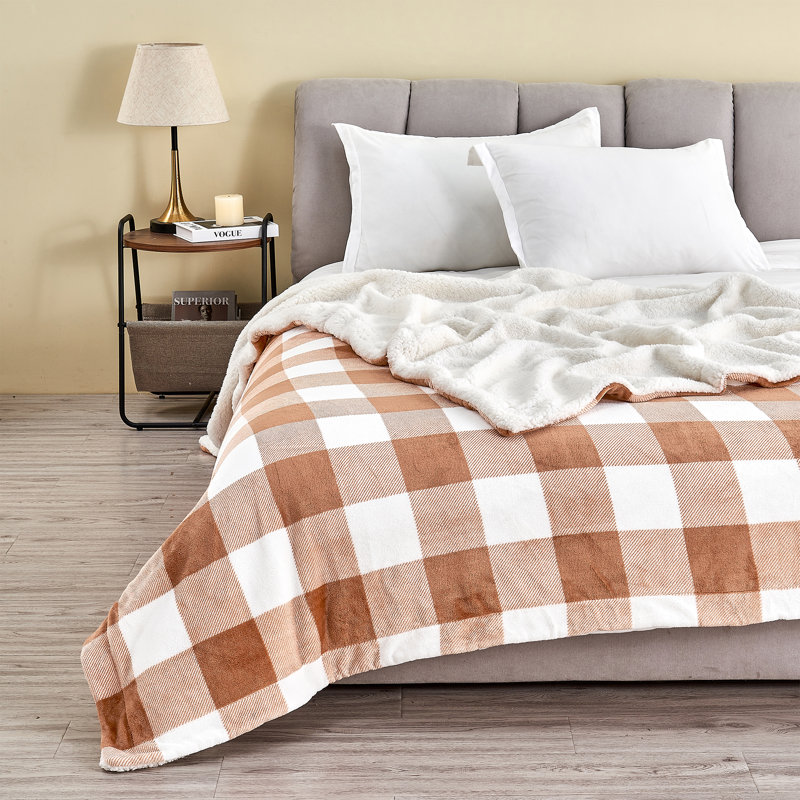 Couverture sherpa ultra douce et moelleuse, Simple, Blanc optique