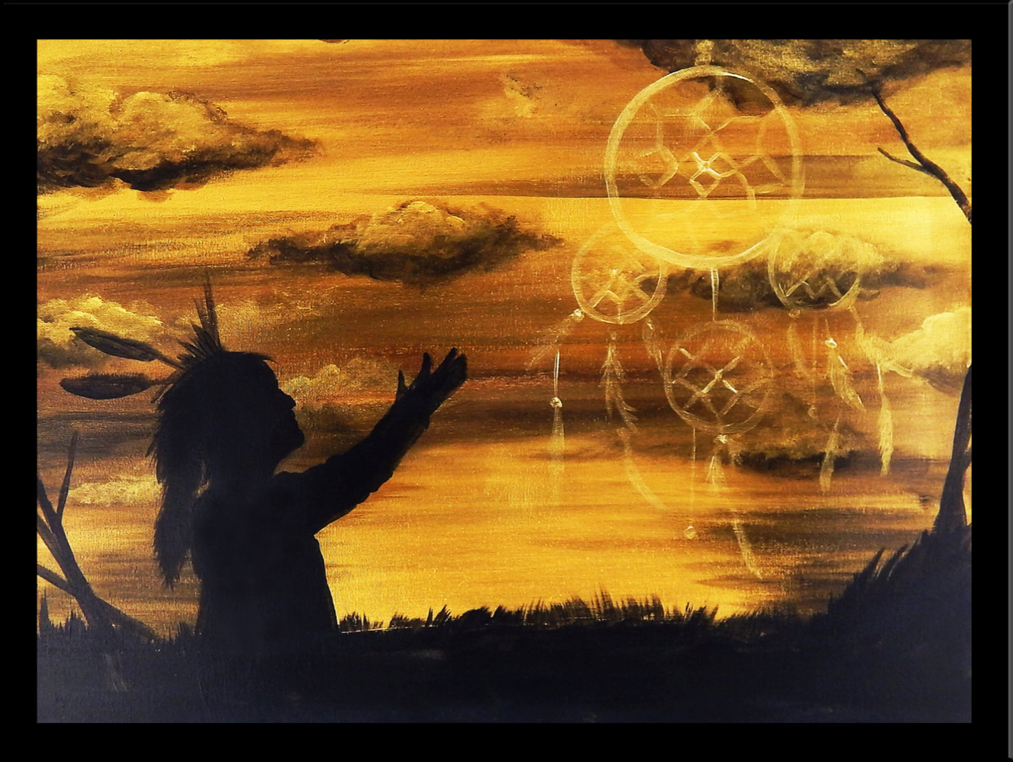 Native Paraying Buy Art For Less Native American Chief Praying by Damon Crook Print ...