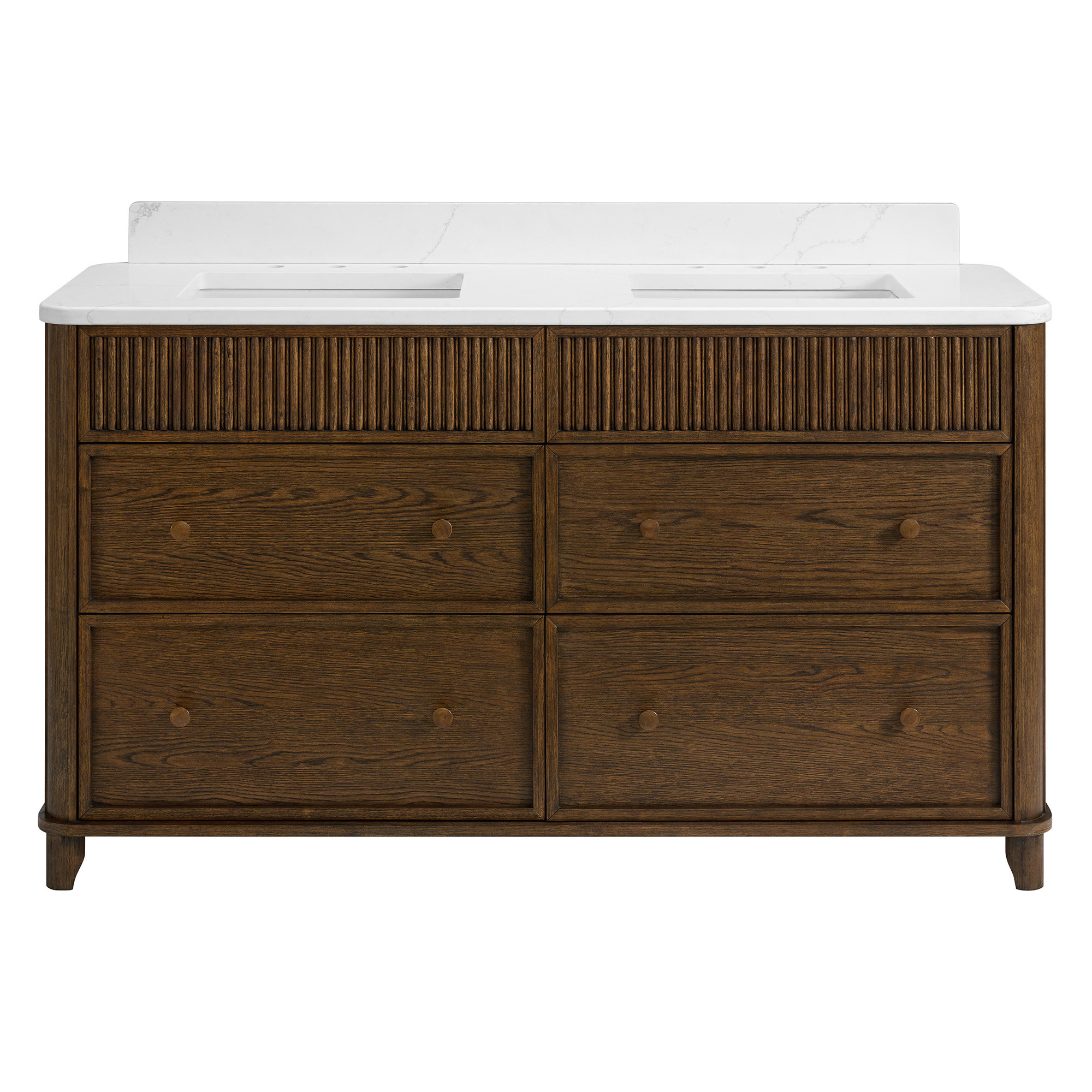 Kennedy Bathroom Vanity In Natural Enhanced Oak, Enhanced Brown Oak, 60"
