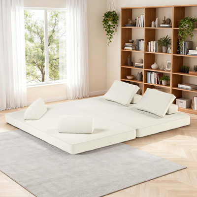 Boneless 86.5-inch Chenille Multifunctional Sofa, Modern Minimalist Design Compression Sofa, Convertible Sofa Bed
