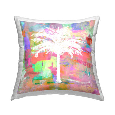 Coussin moderne imprimé "Summer Palm Tree" par Kristen Drew