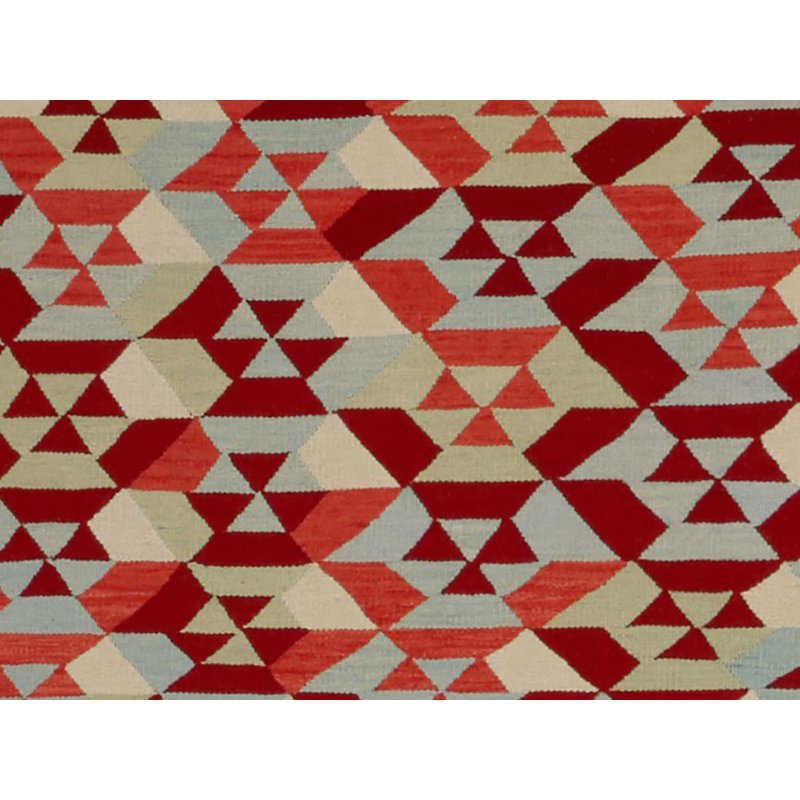 Geometric Area Rug in Red/Orange