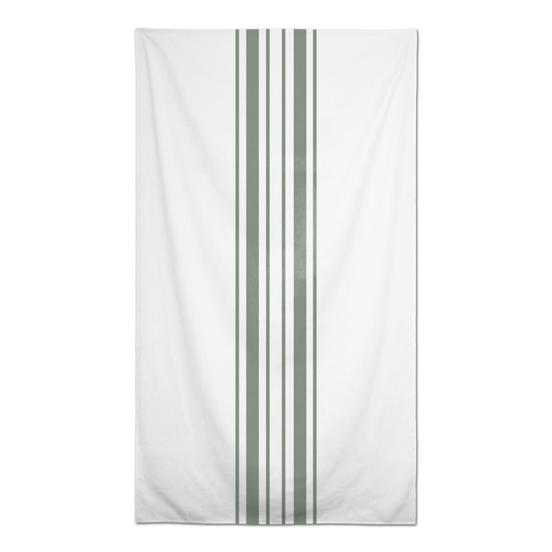 Rectangular Striped Polyester Tablecloth, Green