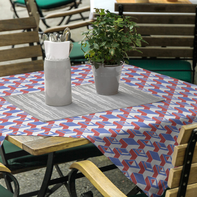 Nappe de gratte-ciels classiques, Bleu/rouge