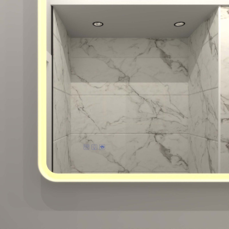 Miroir de salle de bain rectangulaire à DEL, 36 po x 60 po