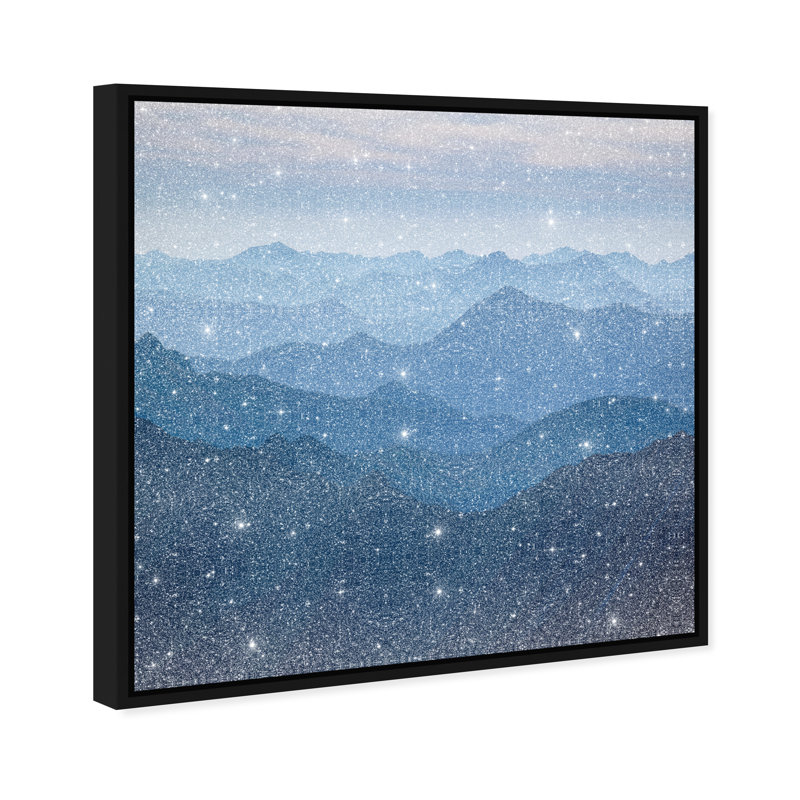 Blue Ridges II Print by Oliver Gal, 13" H x 13" W, Black Floater Frame