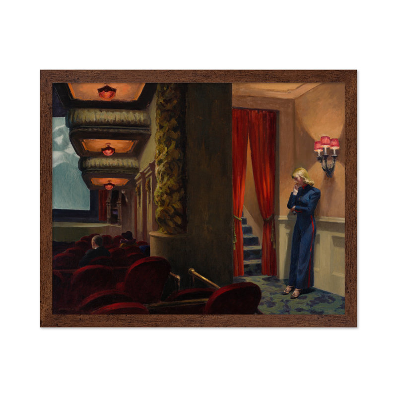 Peinture de film de New York, 08"H x 10"W, Poster, Brown Framed