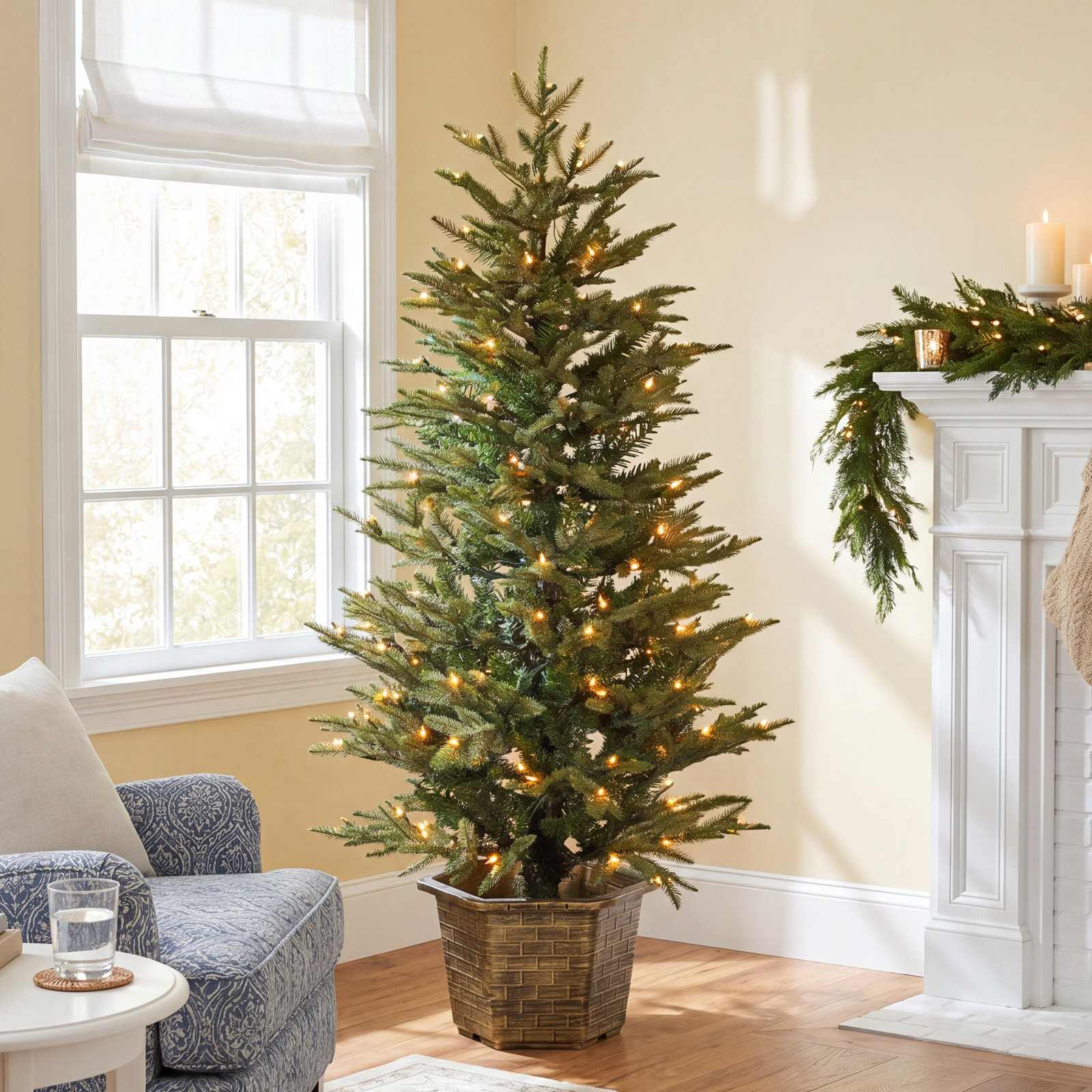 Potted 4.5' Pre-Lit Pine Christmas Tree