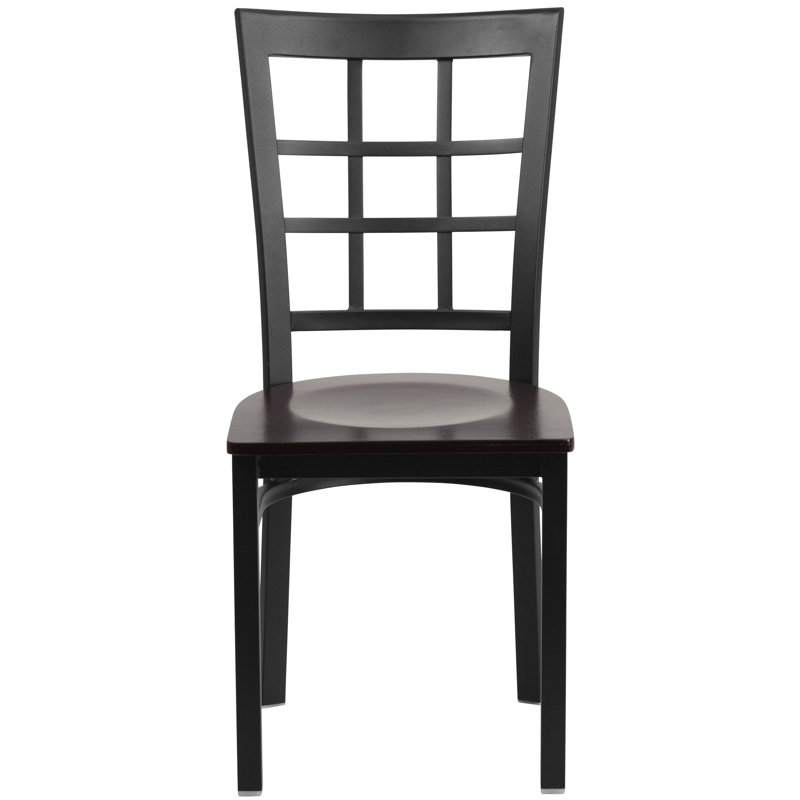 Chaise de restaurant en métal Prompton Modern, Noyer