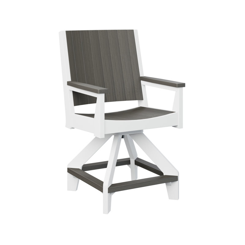 Chaise de comptoir pivotante Berlin, Gris côtier, 21.5"