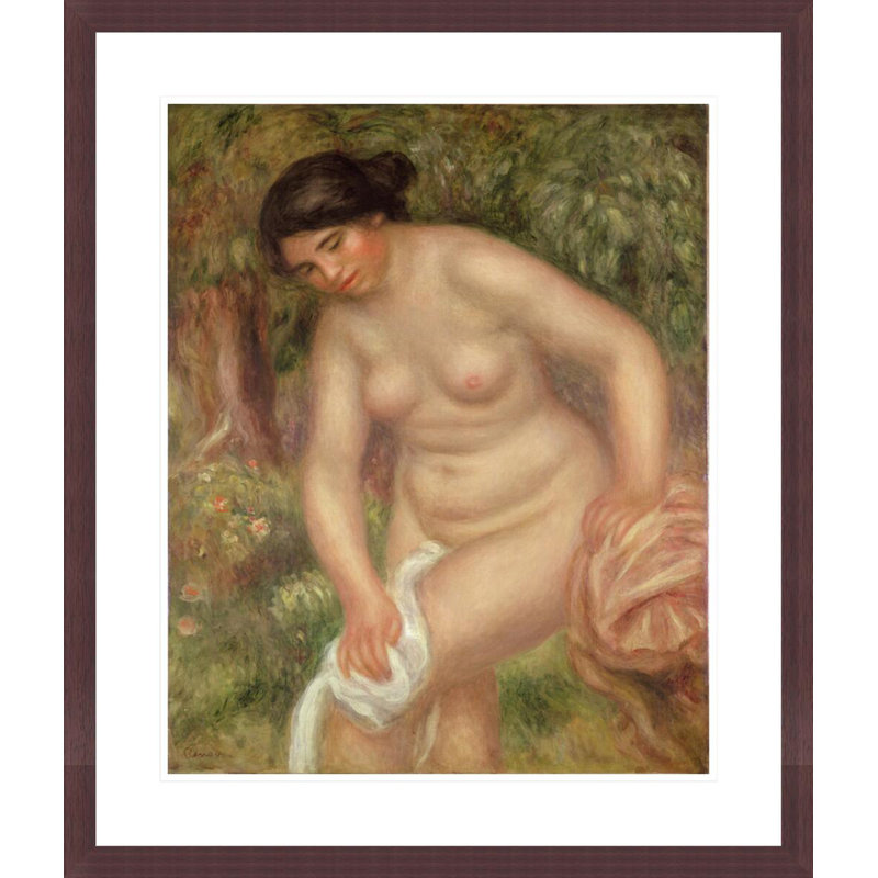 Baigneuse se séchant par Pierre-Auguste Renoir, impression giclée encadrée, H 27,52 po x l 23,5 po