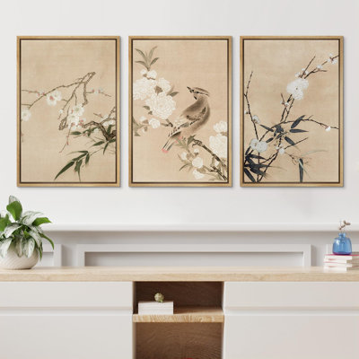Minimal rose, fleur, arbre, oiseau, illustrations, art moderne, botanique, floral, maison de campagne