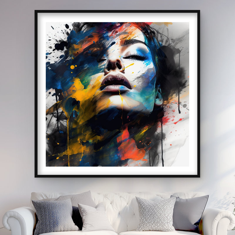 Painted Beauty - Reproduction matte encadrée noire pour la décoration intérieure, 48" H x 48" W, Noir