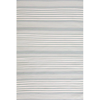 Rugby Striped Area Rug in Light Blue