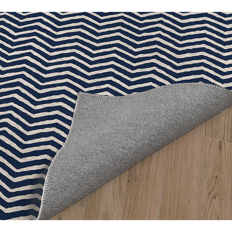Bula Zig Low Pile Carpet Straight Rectangular Chair Mat, Rectangle 5' x 7', Blue