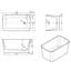 Baignoire autoportante de 49 po en acrylique, trempage japonais carré, blanc brillant, baignoire de trempage confortable pour élément de salle de bain, caractéristique de l'utilisateur