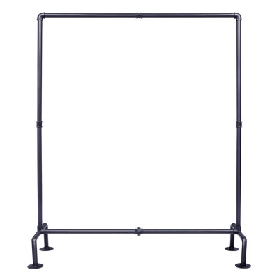 Porte-vêtements industriel sur pied détachable et robuste avec 4 pieds stables pour la présentation de vêtements, noir