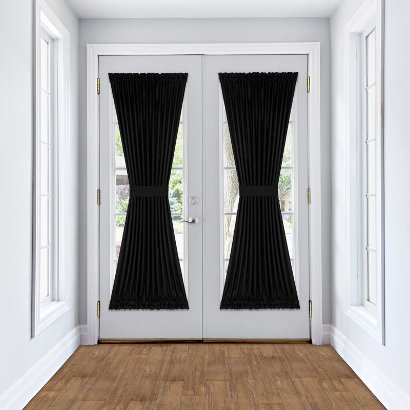 Panneau de rideau simple Lamesa, Noir, L 54 po x L 72 po
