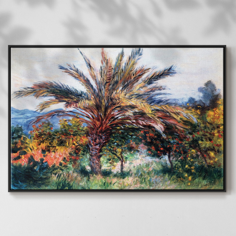 Palmier à Bordviera, 1884, reproduction d'art sur toile, H 17 po x l 25 po x P 2 po, Noir