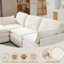 104 pouces avec 3 coussins en chenille beige de 22 po Cloud Comfort