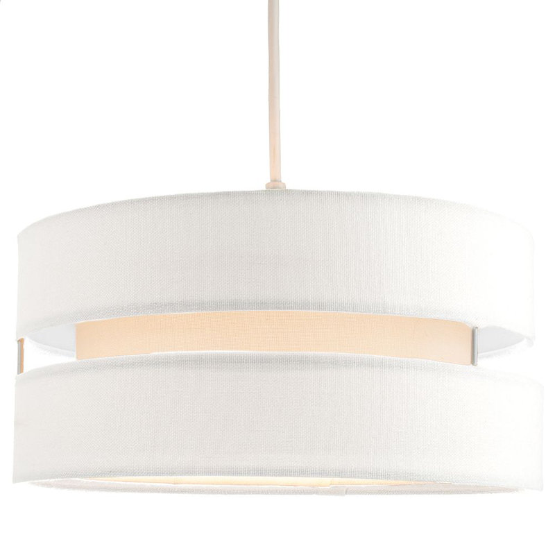 Contemporary Quality Linen Fabric Triple Tier Ceiling Pendant Light Shade, White, 17cm H x 35cm W x 35cm D