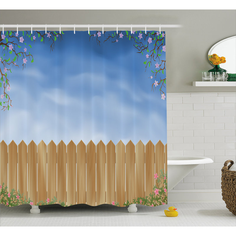 Rideau de douche en bois swiled spring season, l 69 po x L 84 po