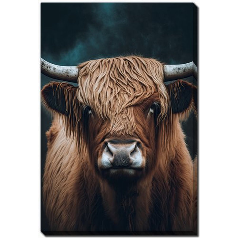 Art sur toile Highland Cow, H 28 po x l 22 po