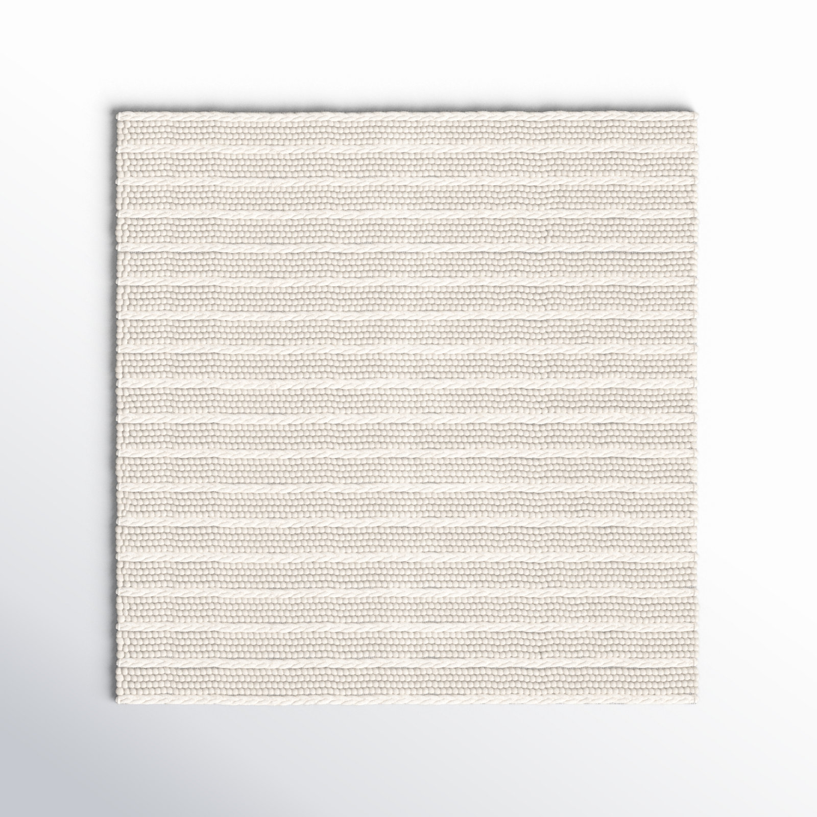 Sestina Ivory Handmade Flatweave Rug, Square 4'