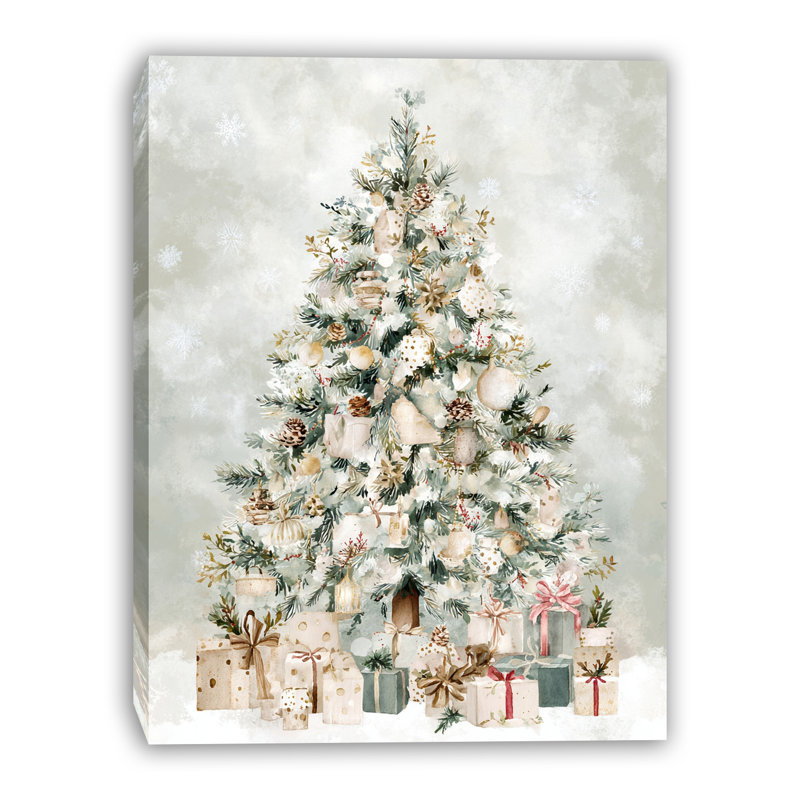 Art mural doux sur toile de Noël neutre, 12 po x 16 po