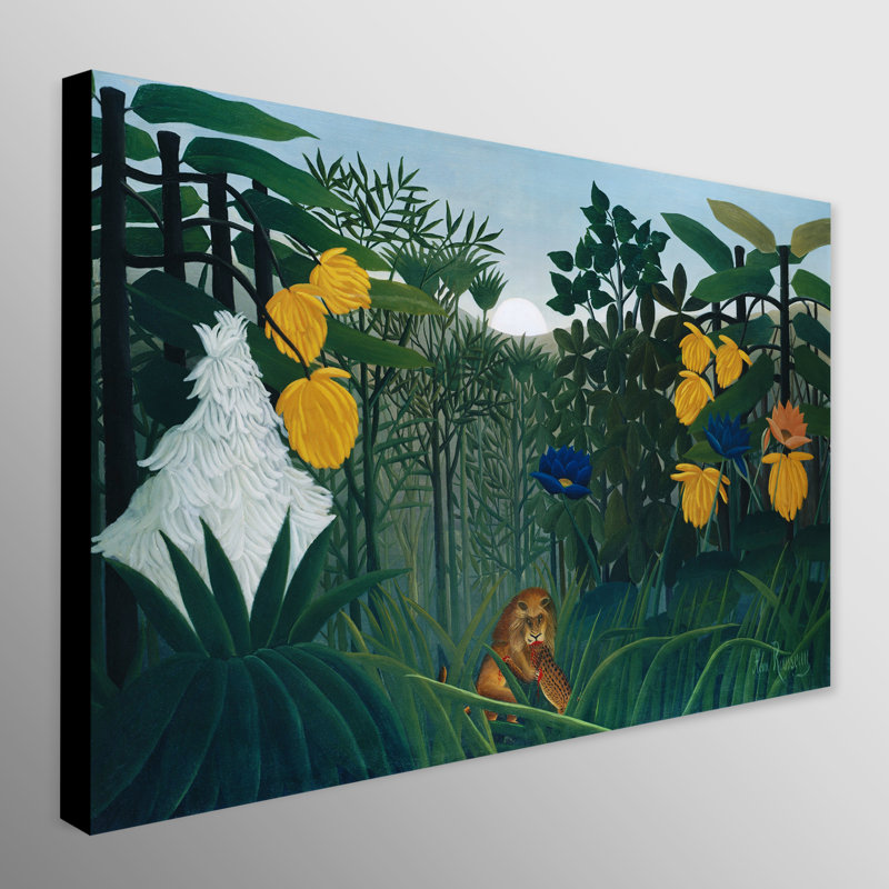 The Repast Of The Lion by Henri Rousseau - Wrapped Canvas Painting, 61cm H x 81cm W