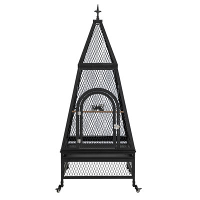 Cage à oiseaux 79 po H 79 po avec roulettes et perchoirs