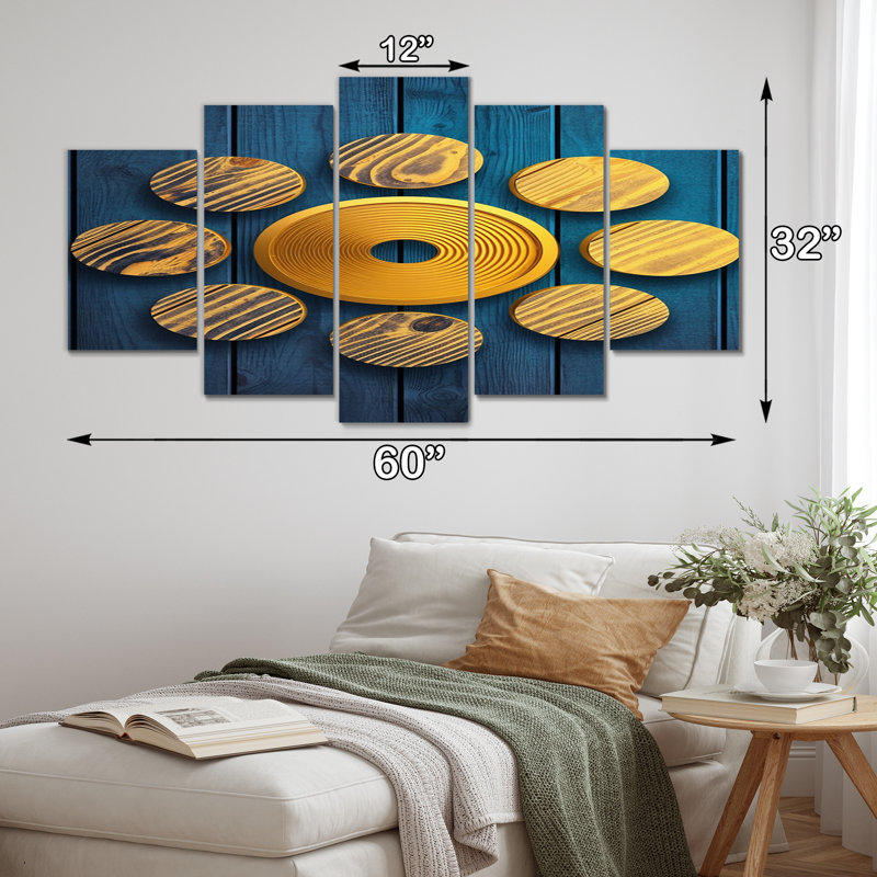 Karas - Décoration murale géométrique moderne - 5 panneaux