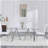 71-Inch Tempered Glass Dining Table with Sturdy Metal Legs