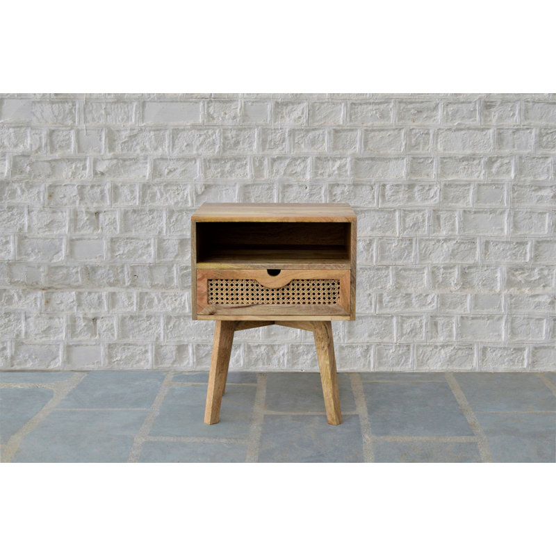Sylvaine 45cm W Solid Wood Bedside Table