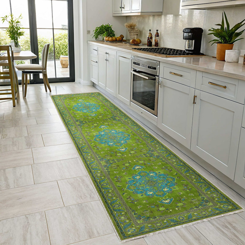 Kilim anti-dérapant en coton et chenille, Rectangle 4 pi x 5 pi 11 po