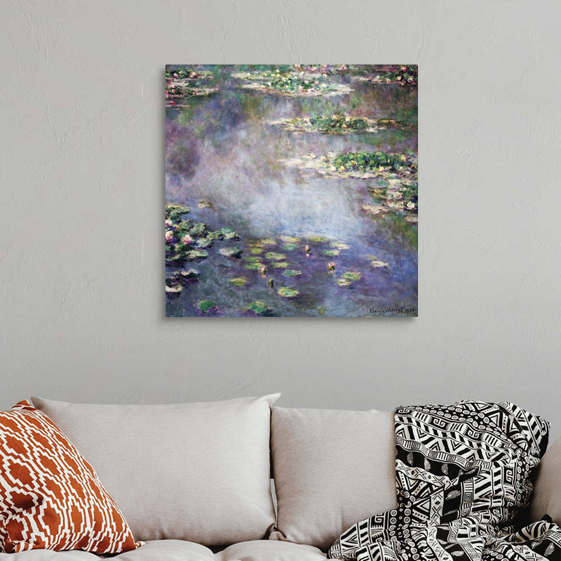 "Nymphéas" par Claude Monet, reproduction d’art sur toile, H 30 po x l 30 po x P 1,25 po, Toile tendue