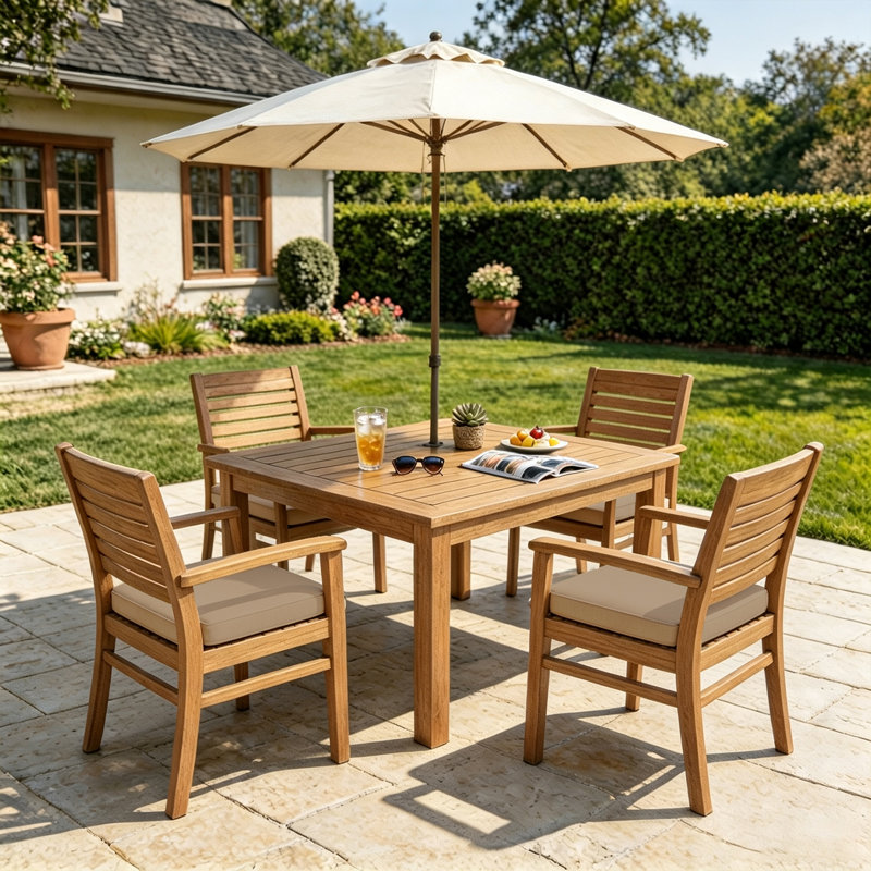 Coussins de siège de patio extérieur 61 x 61 x 10 cm, ensemble de 4 - Taupe brune, Brun taupe