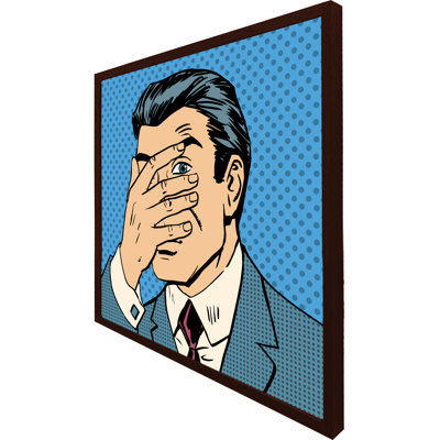 Foyil The Confused Man Hide And Seek Game Pop Art Comics Retro Style Halftone - Single Picture Frame Print