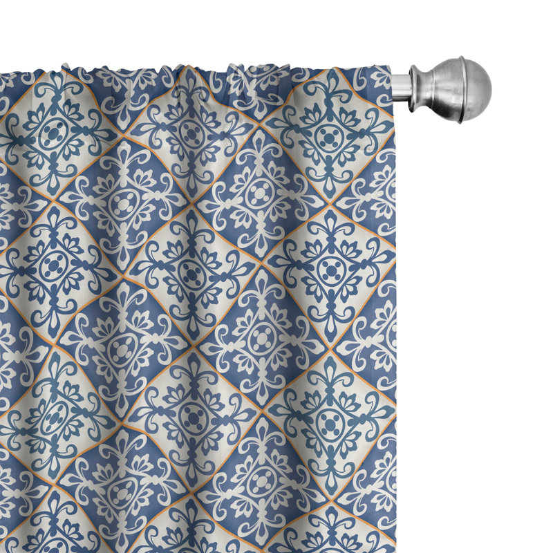 Moroccan Damask Semi-Sheer Rod Pocket Sliding Panel, 28" x 63"