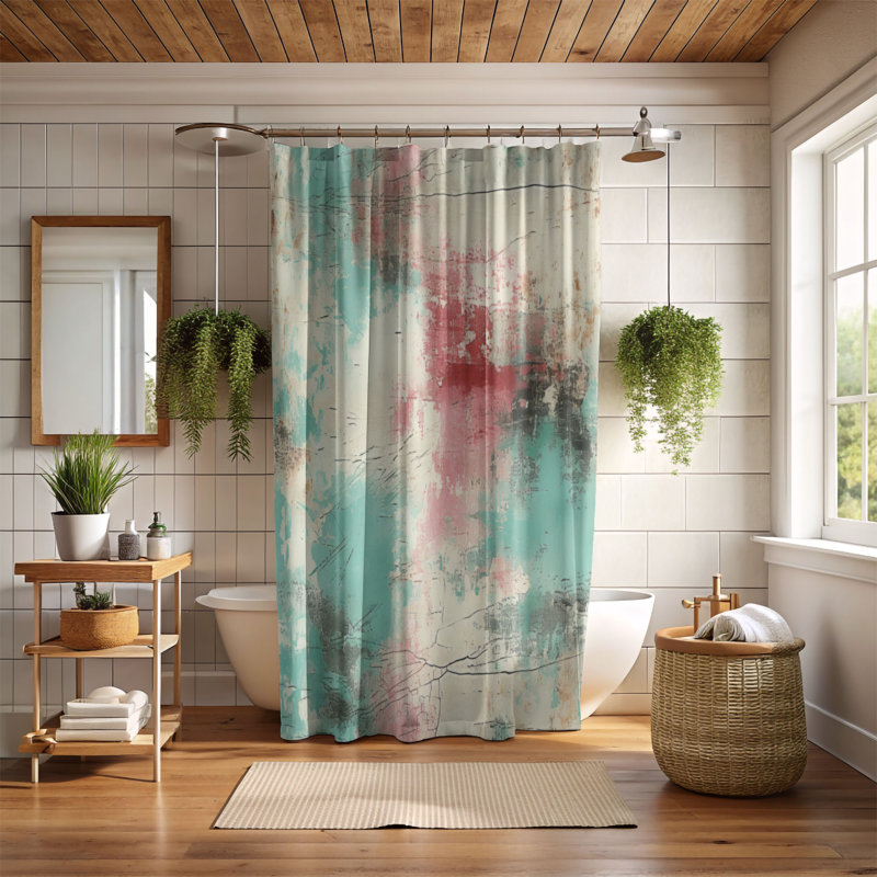 Aged Teal - Premium Shower Curtain, H 74 po x l 71 po