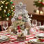 Mini-arbre de Noël 2 pièces, arbre de Noël artificiel de table de 18 pouces, petit arbre de Noël enneigé avec boules de Noël pour décoration intérieure