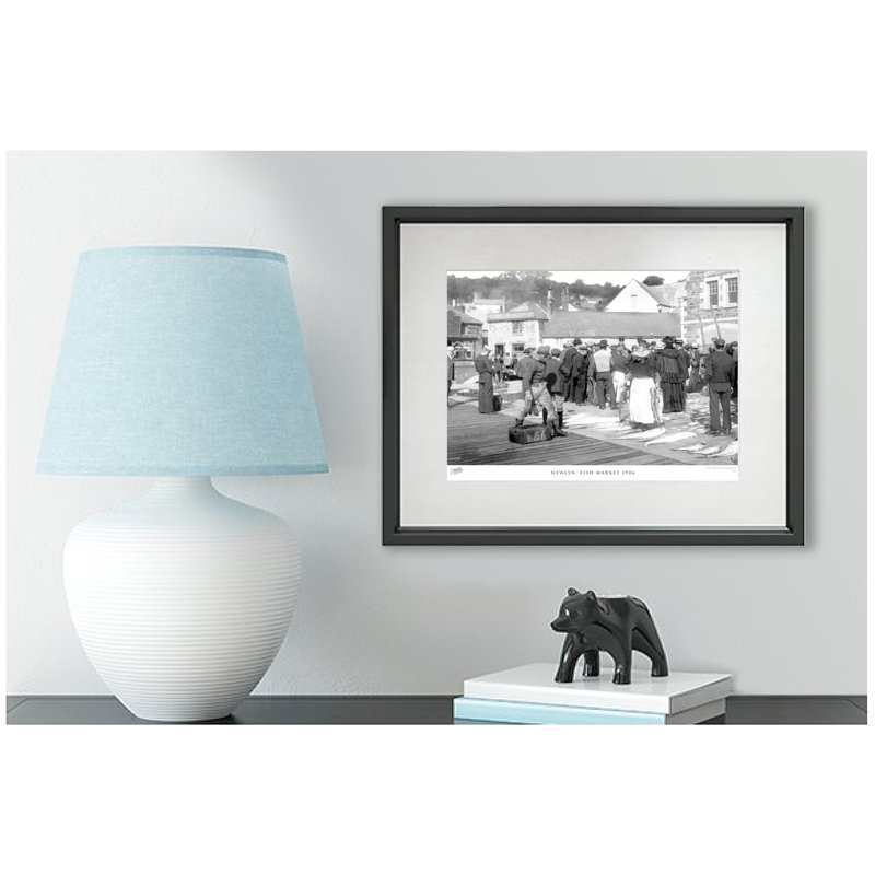 Newlyn, Fish Market 1906 - Single Picture Frame Print, 40cm H x 50cm W x 2.3cm D