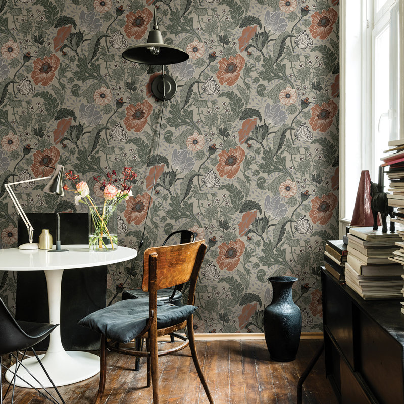 Rouleau de fleurs Mackenzie, Gris