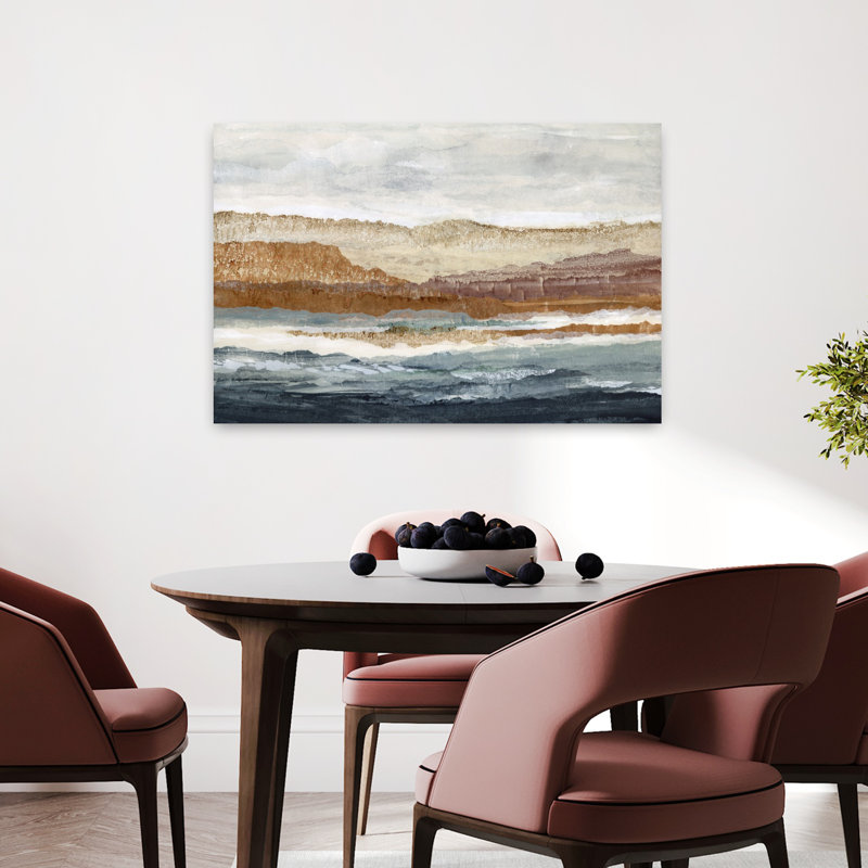 Contemporary Art Abstract Modern Rustic Landscape Nature Art, 24" H x 36" W