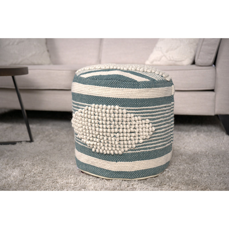 Pouf cylindrique en tissu Diamond, Sarcelle