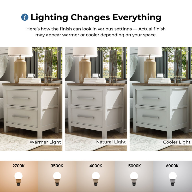 Lonegan Two-Tone 2-Drawer Nightstand, White;Brown