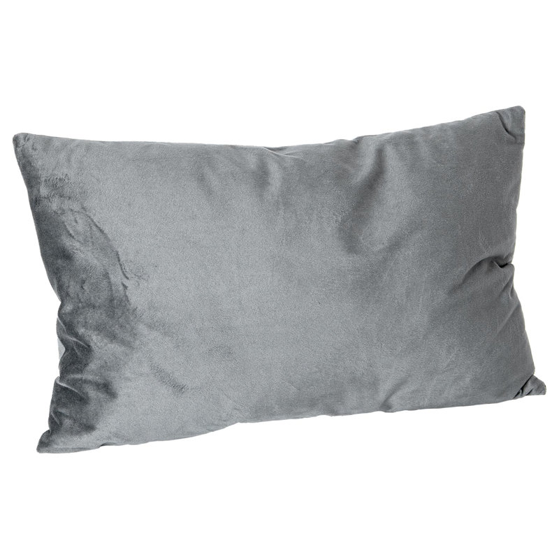 Rectangular Lumbar Cushion with Filling, Grey