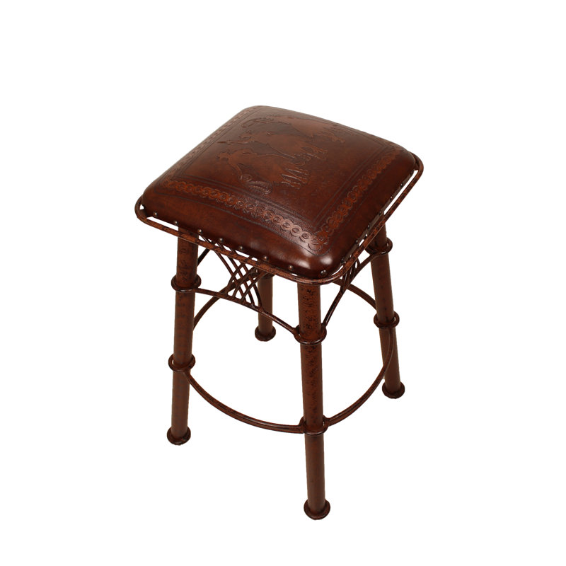 Tabouret 30 "Montana, Brun antique / motif Posse