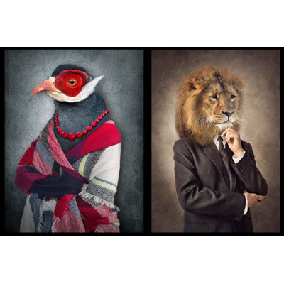 Animals In Clothes by Cranach - Wrapped Canvas Print