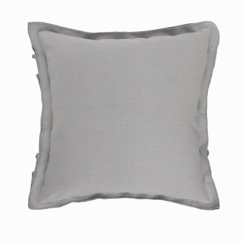 Ensemble de housse de coussin décoratif en coton gris, Housse de coussin seulement - sans coussin
